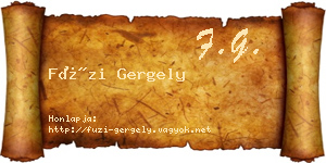 Füzi Gergely névjegykártya