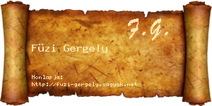 Füzi Gergely névjegykártya